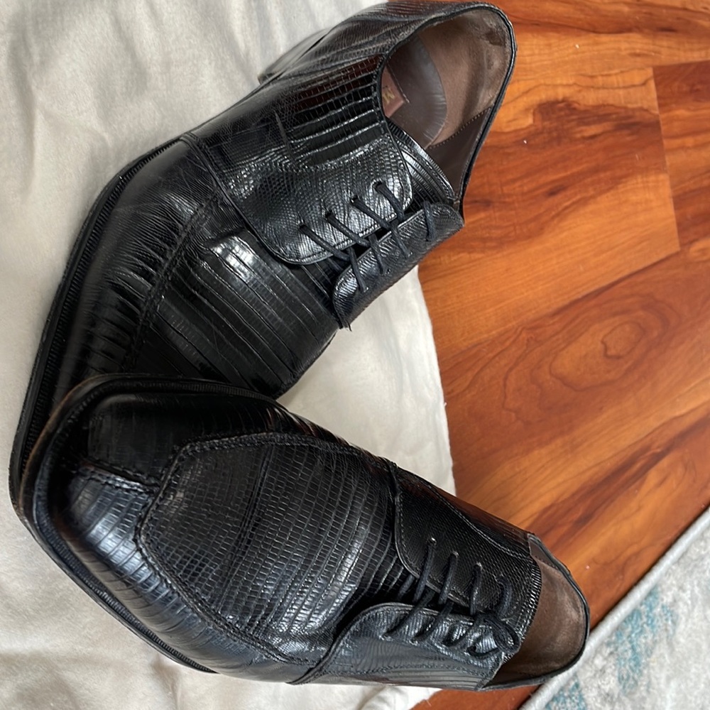 Mezlan Vero Cuoio Mens Shoes Genuine Lizard Uppers, Great Condition